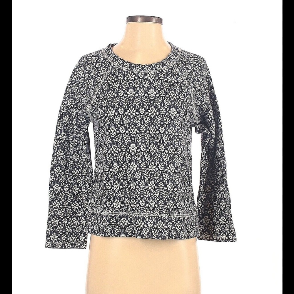 J. Crew geometric print blue sweater, M
